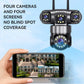 4K WiFi Security Cameras Four Len Three Screens 16X Zoom PTZ Auto Tracking 6K Waterproof Outdoor CCTV Video Surveillance Camera