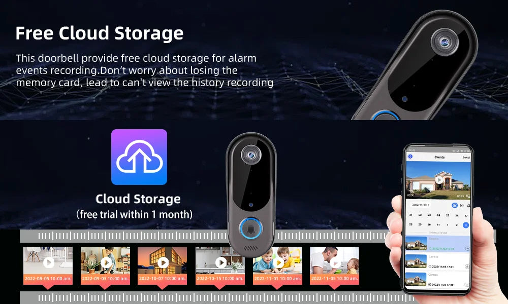 WiFi Video Intercom Outdoor Door bell Camera Smart Home Security Wireless WiFi Doorbell 2-Way Audio Night Vision Doorbell Camera