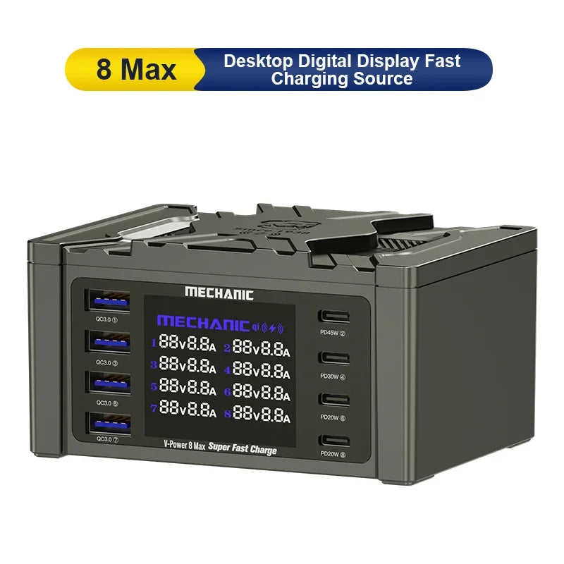 MECHANIC V-Power 8 Ultra 8 Max 15W Wireless Charging Tool with QC3.0 PD USB Charging Port Intelligent Super Quick Charger