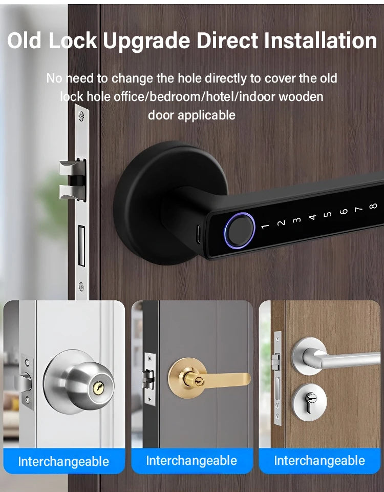 Smart Life App Wifi Remote Control Smart Fingerprint Password Rfid Ic Card Lock Dead Bolt For Indoor Home Wooden Metal Door