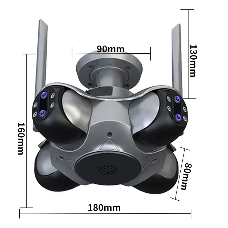 10K 20MP Four Screen WiFi Security Camera Wireless CCTV Auto Tracking Smart Four Lens PTZ Surveillance Cam FFVIDEO APP