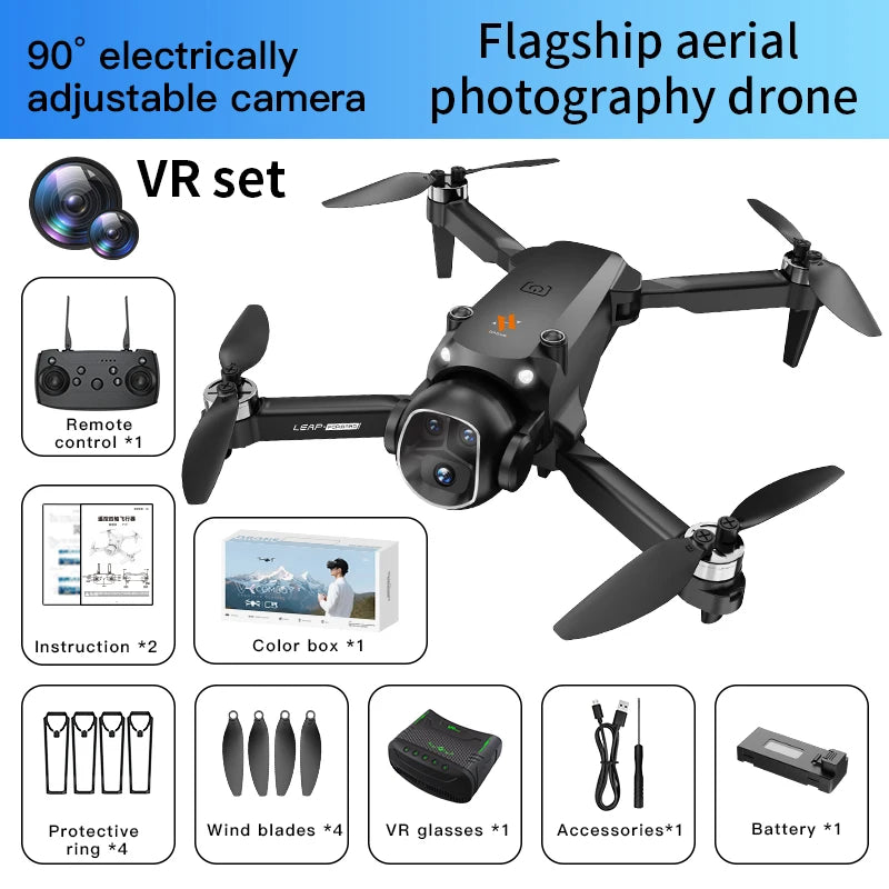 H21 Drone VR Aerial Photography Aircraft Version Monitor Dron Brushless Motor ESC Camera Optical Flow Fixed Height Headless Mode