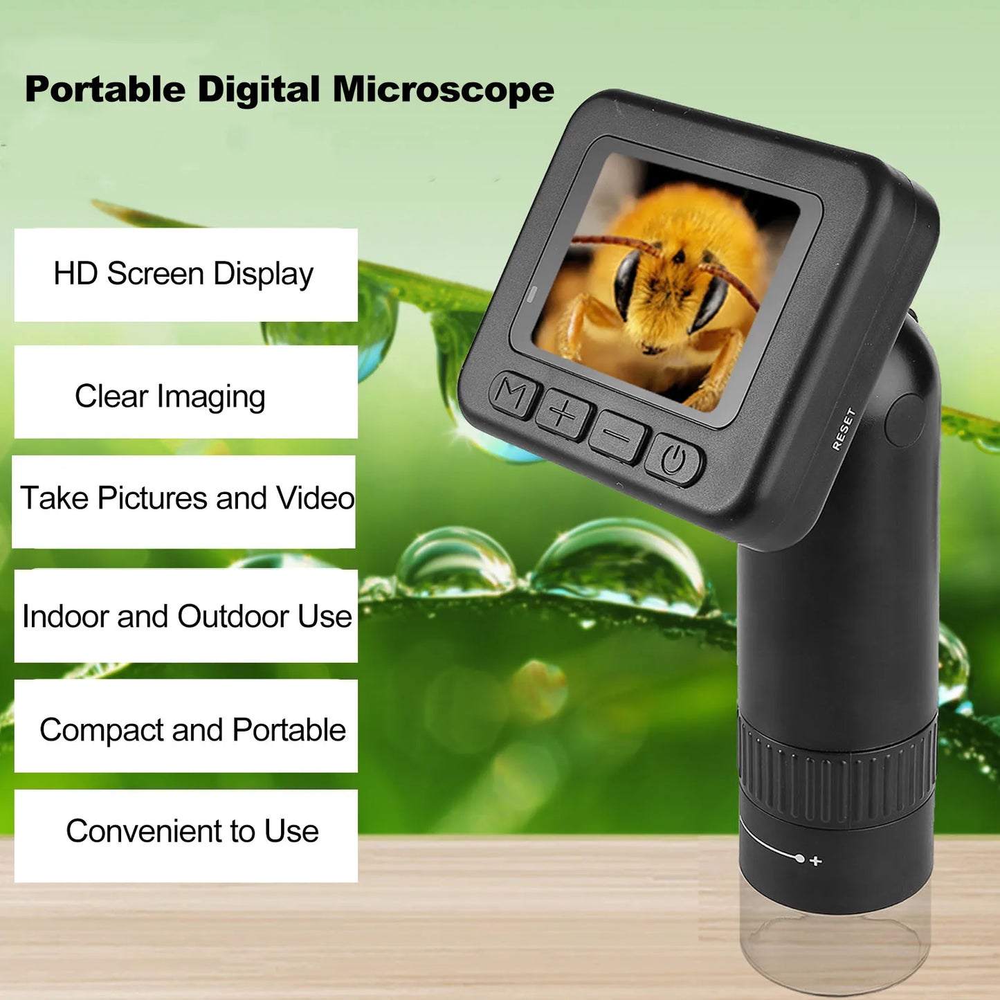 Handheld Microscope USB 5V  2 Inch  Screen 0-40mm Focusing Range 1000X Digital Microscope for Circuit Jewelry Observation
