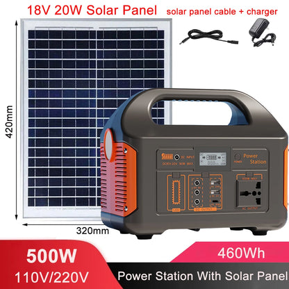 100W500W/300W 460Wh/230Wh/76Wh LiFePO4 Portable Power Station Mobile Power Supply Solar Generator Built-in BMS 220V for Camping